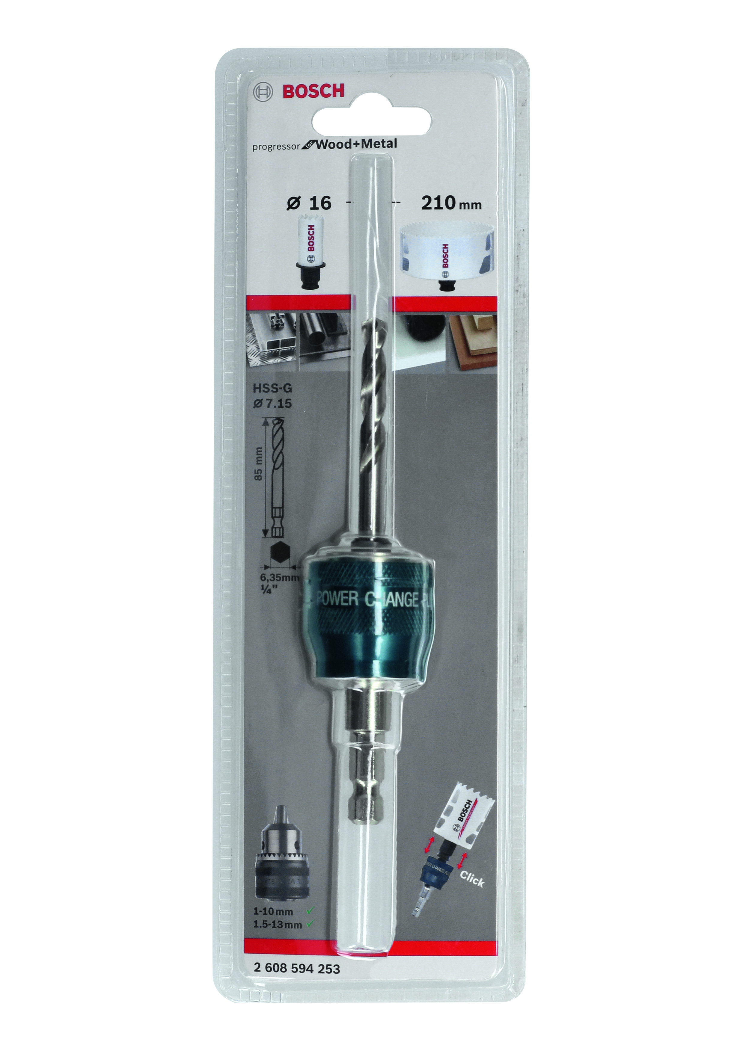 Power Change Plus HEX 8,7mm, Pilot Drill Bit HSS-G 7,15 x 85mm