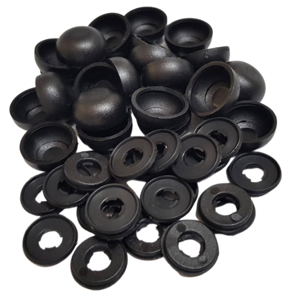 Armourdoor – View Protect Cover Caps and Washers – (Pack of 24) – Black
