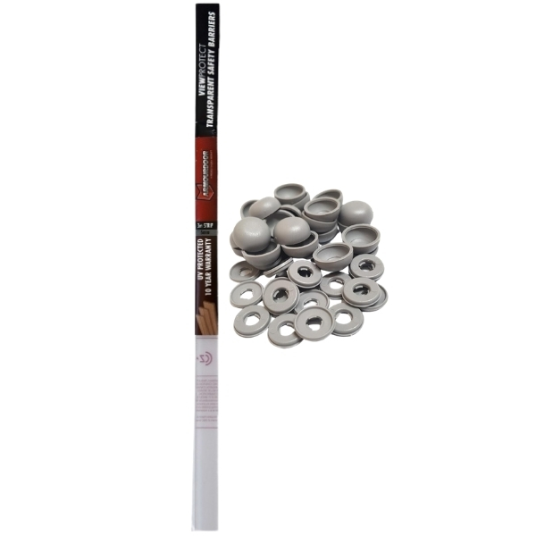 Armourdoor – View Protect Clear Strip (3m) with 24 x Grey Caps and Washers