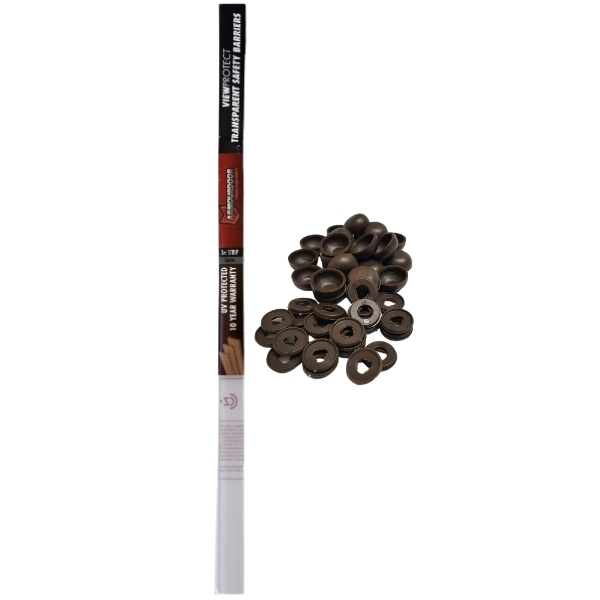 Armourdoor – View Protect Clear Strip (3m) with 24 x Brown Caps and Washers
