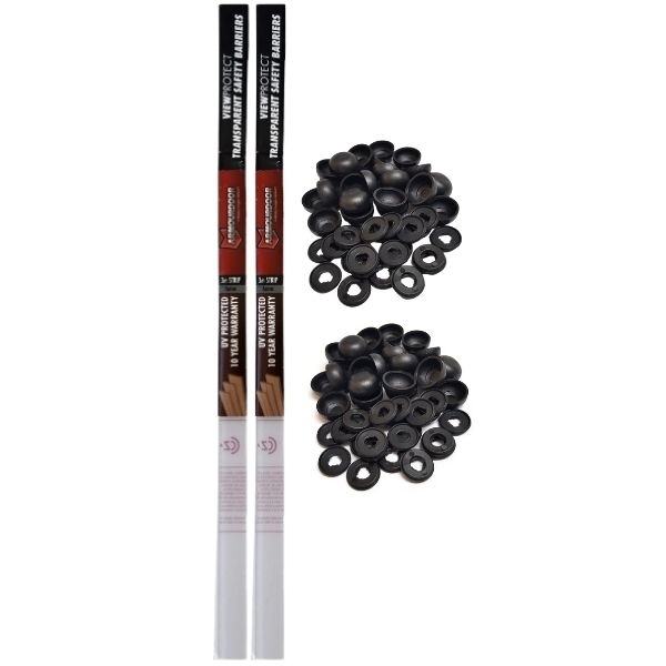 Armourdoor – View Protect Strip (2 x 3m) with 48 x Black Caps & Washers