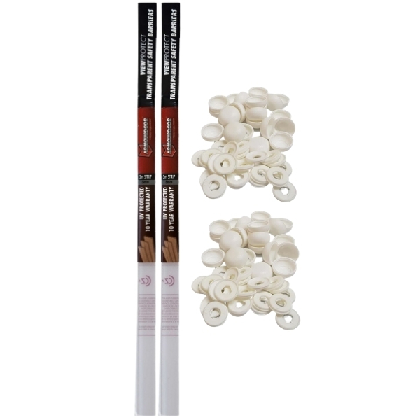Armourdoor – View Protect Strip (2 x 3m) with 48 x White Caps & Washers