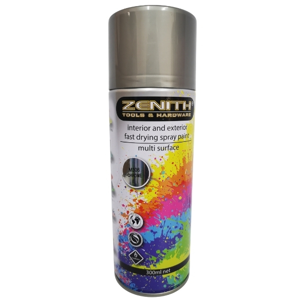 Zenith – Spray Paint / Interior and Exterior Fast Drying Spray Paint – Chrome – M306