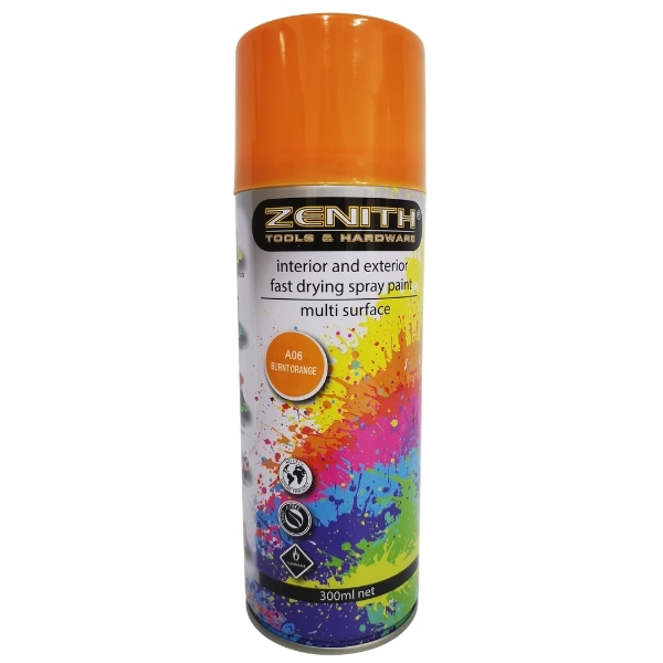Zenith – Spray Paint / Interior and Exterior Fast Drying Spray Paint – Burnt Orange – A06