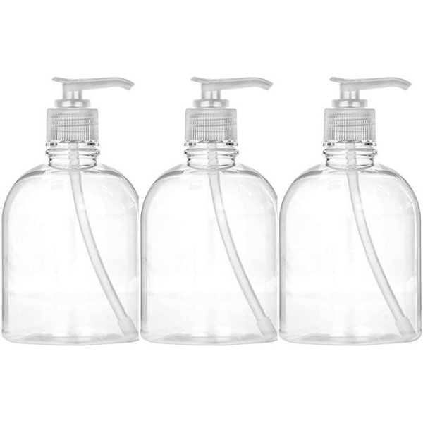 Source Direct – Plastic Gel / Soap /Liquid Pump Dispenser 500ml – Pack of 3