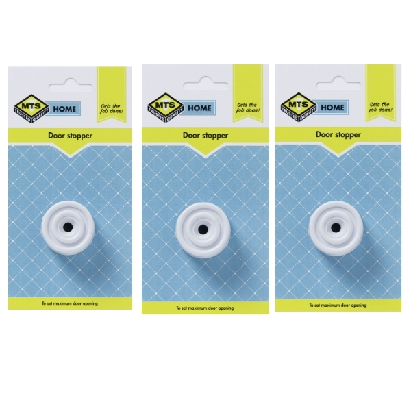Mts – Bulk Pack Of 3 Home Door Stopper -(White)