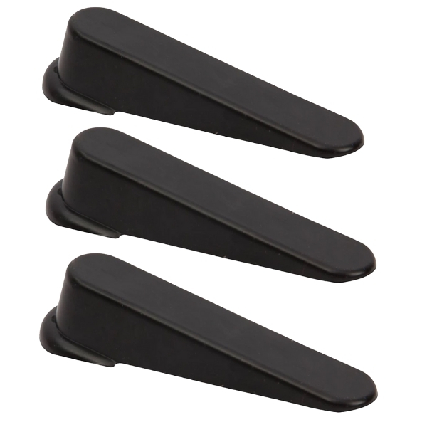 Mts – Bulk Pack Of 3 Home Door Wedge -(Black)