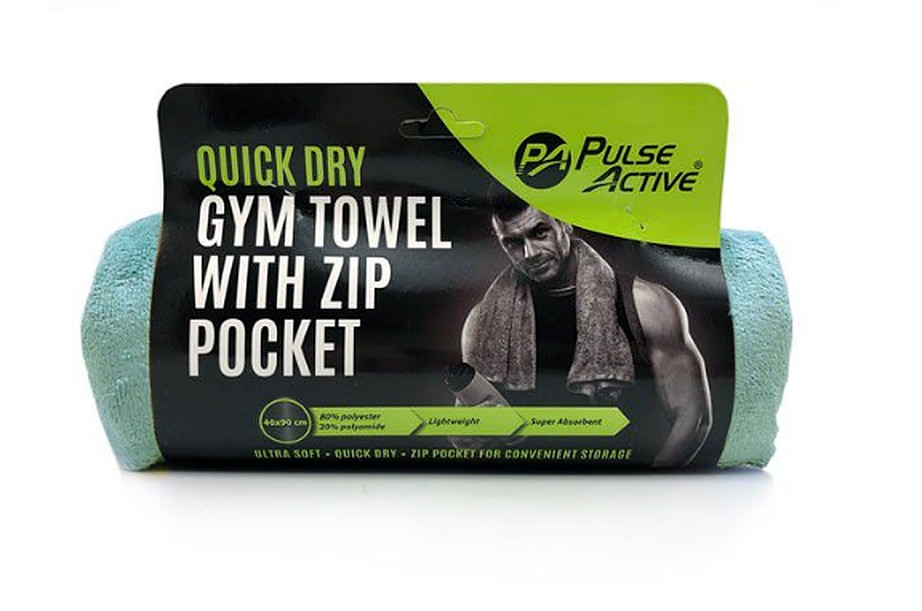 Gym Towel with Zip Pocket – Teal
