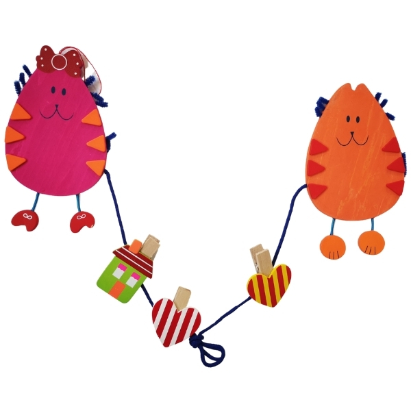 SourceDirect – Colourful Wooden Memo Clips – 2 Little Cats