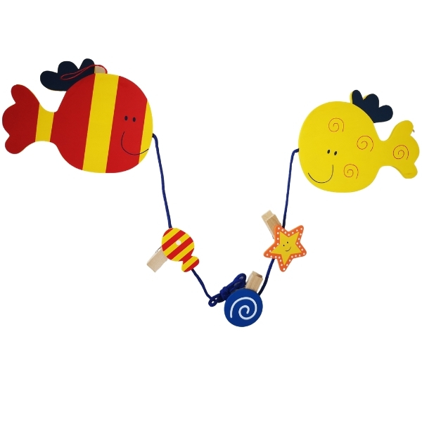 SourceDirect – Colourful Wooden Memo Clips – 2 Fish