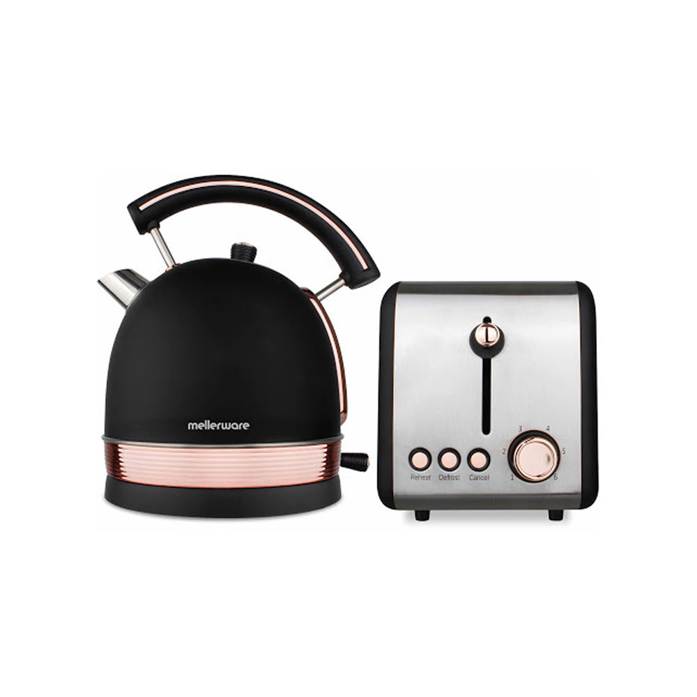 Mellerware – Kettle & Toaster Set Rose Gold – Black