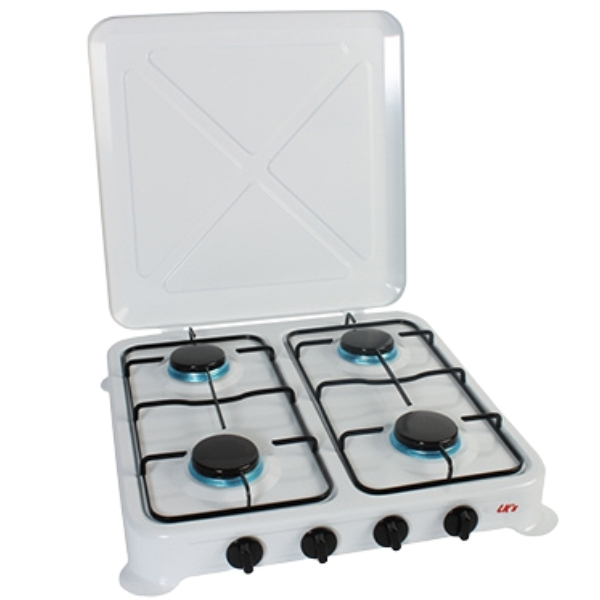 LK’s – Hotplate With Lid – White Enamel 4 Burner