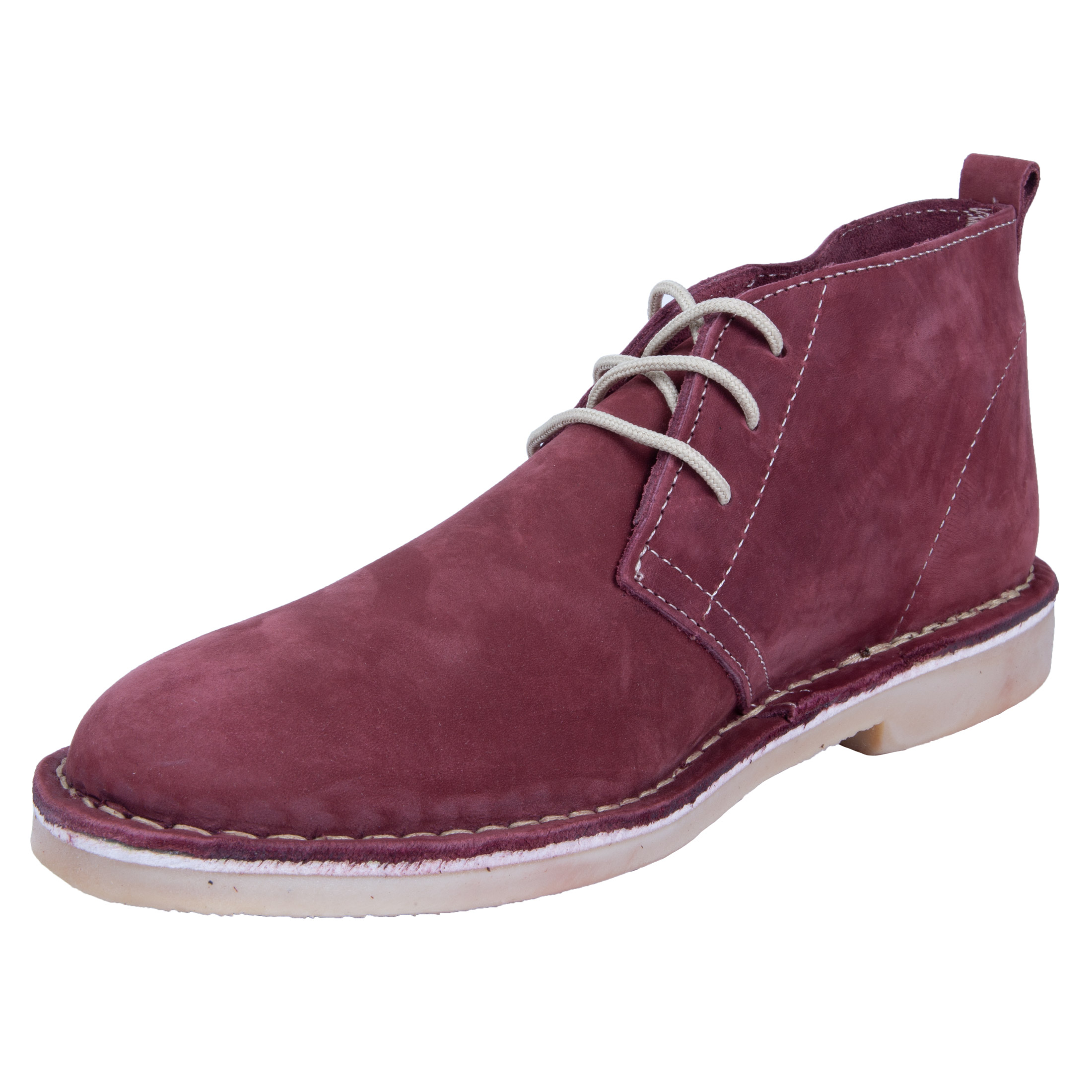 Bata Mens Safari Boot Nubuck Burgundy – UK 8