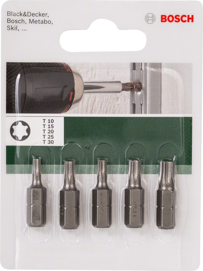 5 Piece Torx screw set T10,15,20,25,30 x 25 mm Long