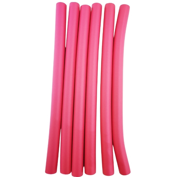 Health Glow – Pack Of 6 Flexible Rod Type Hair Curlers – Pink  (25cm)