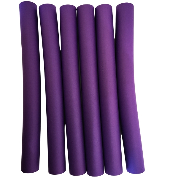 Health Glow – Pack Of 6 Flexible Rod Type Hair Curlers – Purple (23.5cm)