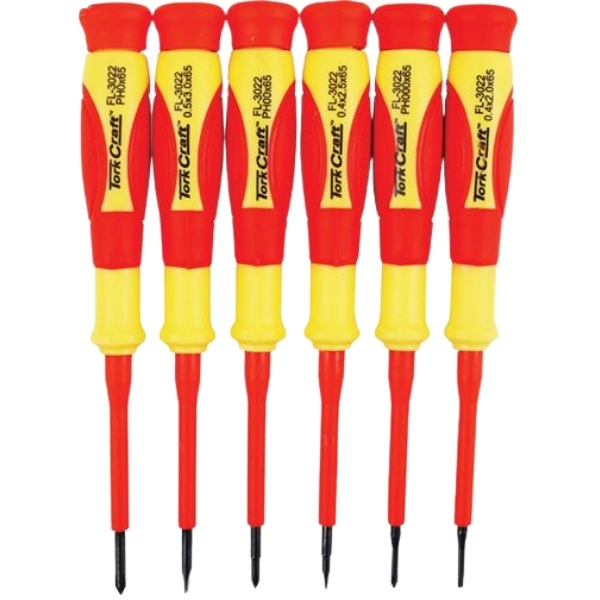 Tork Craft – Precision Electronic Insulated Screwdriver Set – 6 Pieces