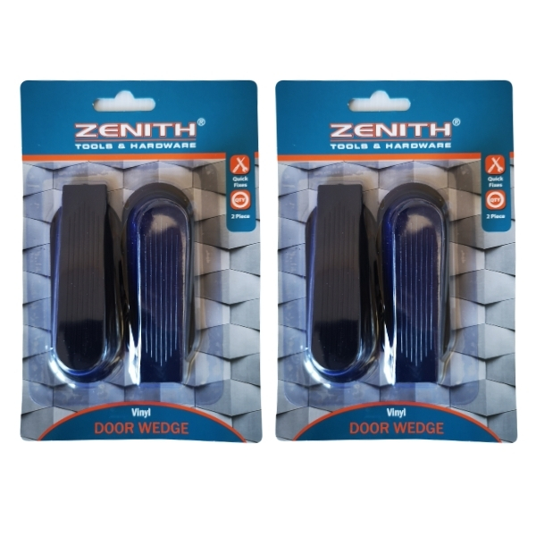 Zenith – Black Vinyl Door Stops (2 x Packs of 2 Individual Door Stoppers)