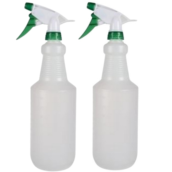 SourceDirect -Pack Of 2 Plastic Trigger Sprayer Bottle -Transparent (900ml)