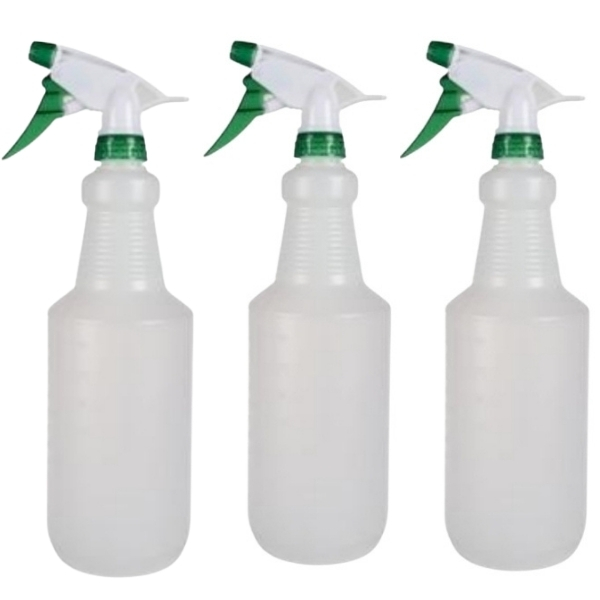 SourceDirect -Pack Of 3 Plastic Trigger Sprayer Bottle -Transparent (900ml)