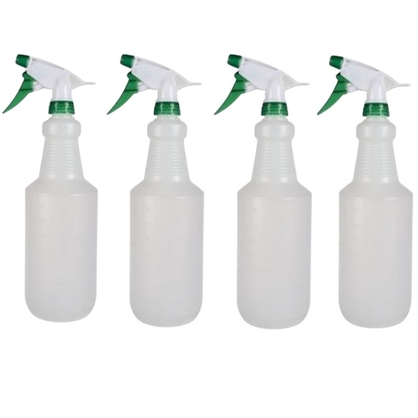 SourceDirect -Pack Of 4 Plastic Trigger Sprayer Bottle -Transparent (900ml)