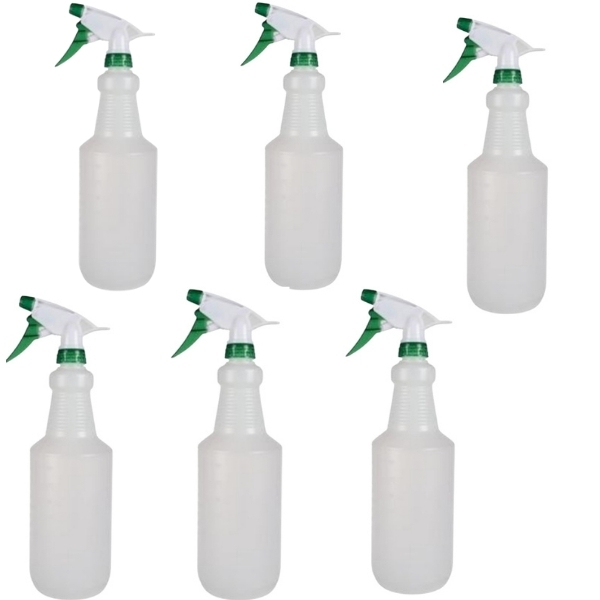 SourceDirect -Pack Of 6 Plastic Trigger Sprayer Bottle -Transparent (900ml)