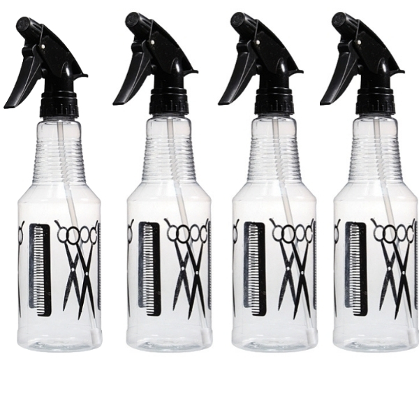 SourceDirect -Pack Of 4 Plastic Hairdressing Trigger Spray Bottle – (500ml)