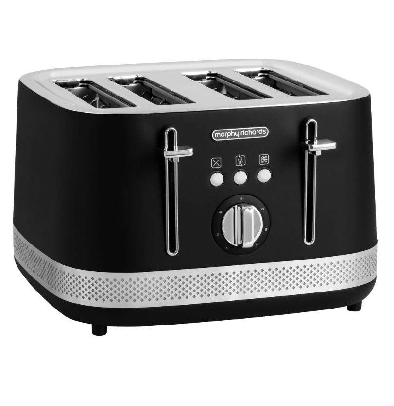 Morphy Richards Toaster 4 Slice Stainless Steel Black 1500W “Illumination”