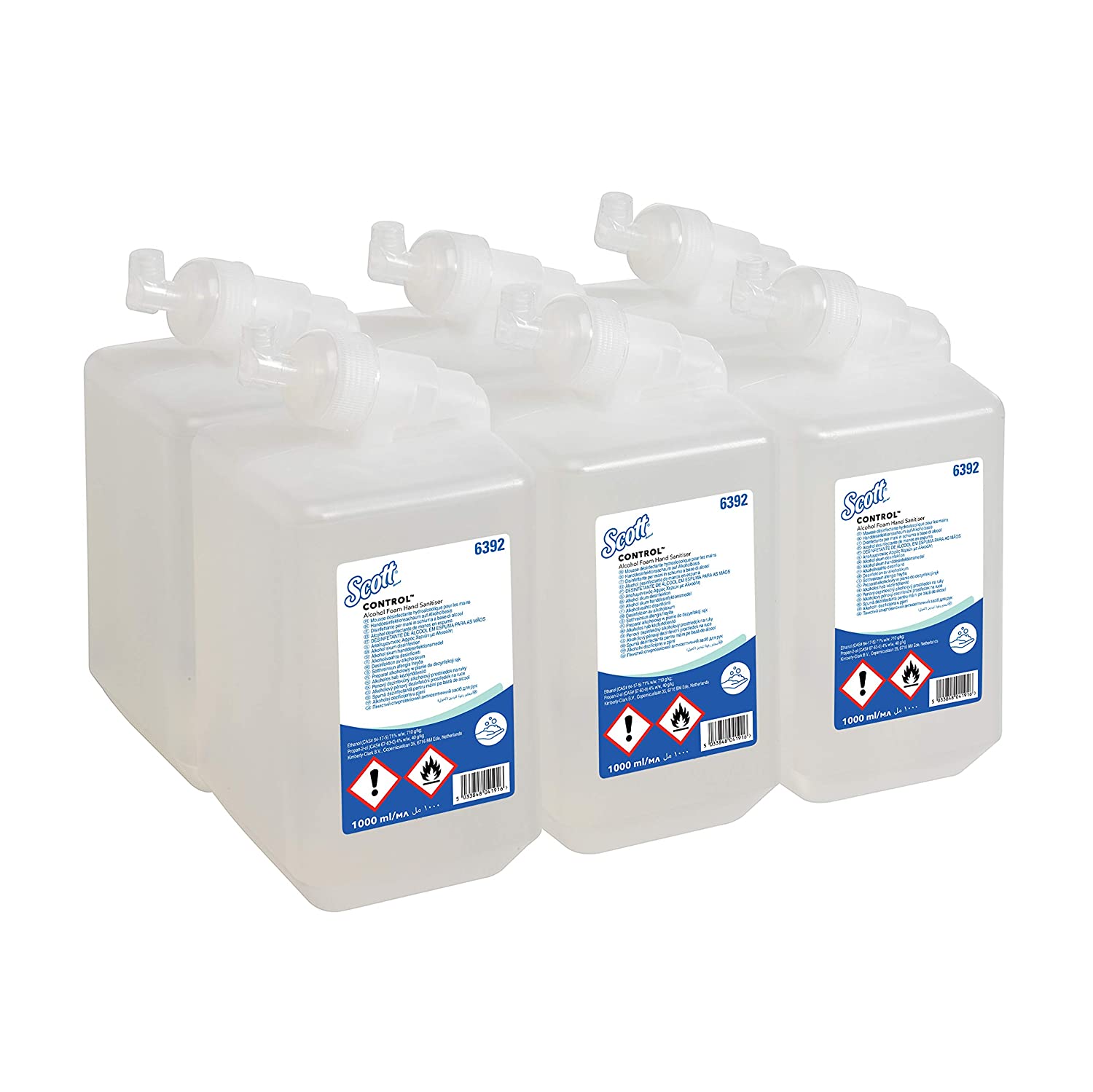 Scott – Control Alcohol Foam Hand Sanitiser Refills – Pack of 6 x 1L