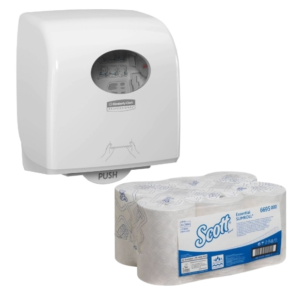 Kimberly-Clark – Aquarius Slimroll Rolled Hand Towel Dispenser – Combo