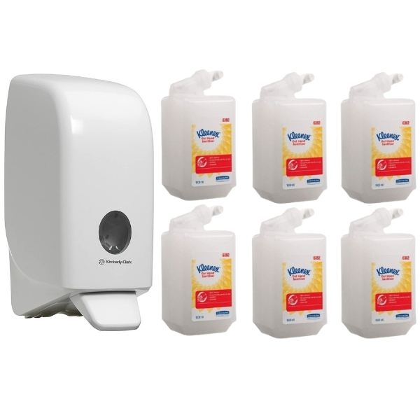 Aquarius – Wall Mounted Hand Cleanser Dispenser & Refill – Combo Kit