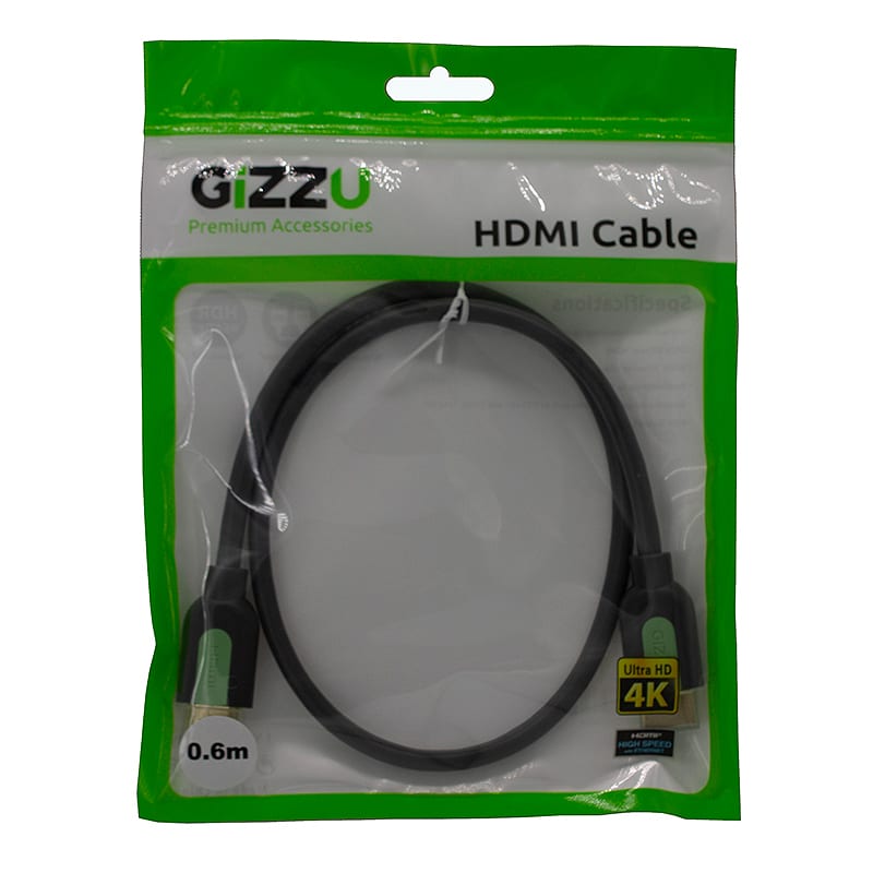 Gizzu High Speed 0.6m HDMI 2.0 Cable – Black