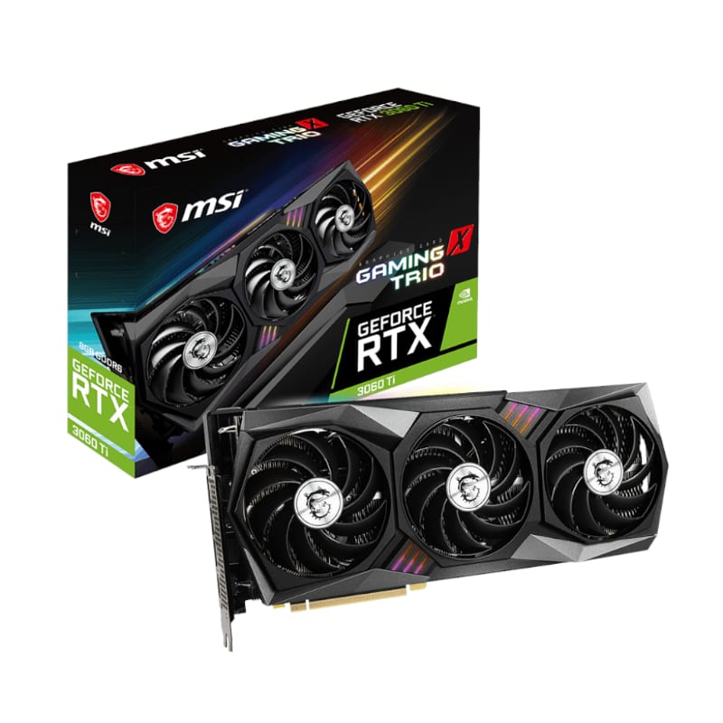 MSI Nvidia GeForce RTX™ 3060 Ti GAMING X TRIO 8GB Graphics Card – Black