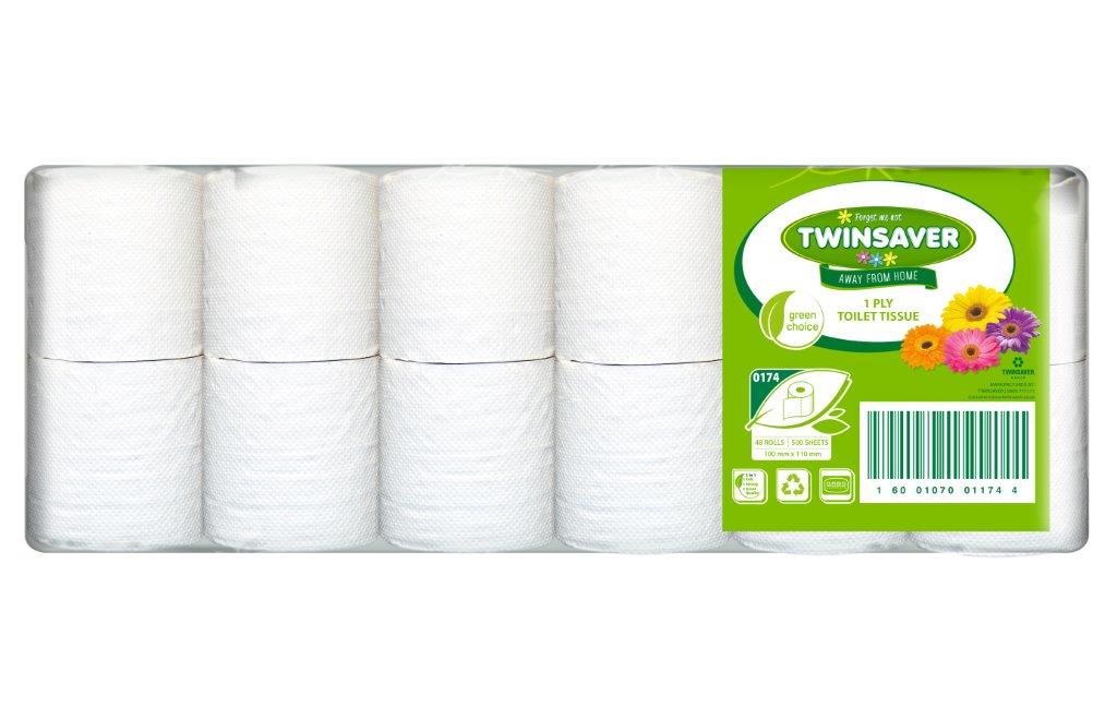 Toilet Paper 1ply – 48 Rolls Twinsaver 0174
