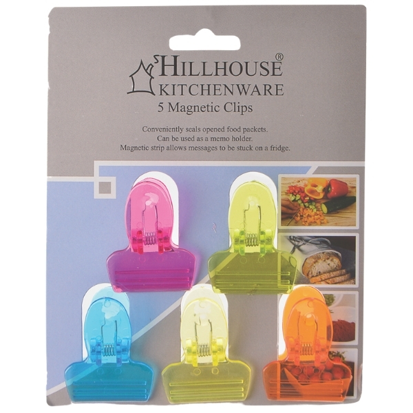 Hillhouse – Magnetic Clips – Assorted Colours – 5 Piece