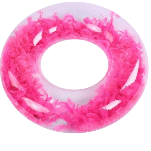 SourceDirect Feather Swimming Tube/Swim Ring/Doughnut AssortedColours 91cm – Pink