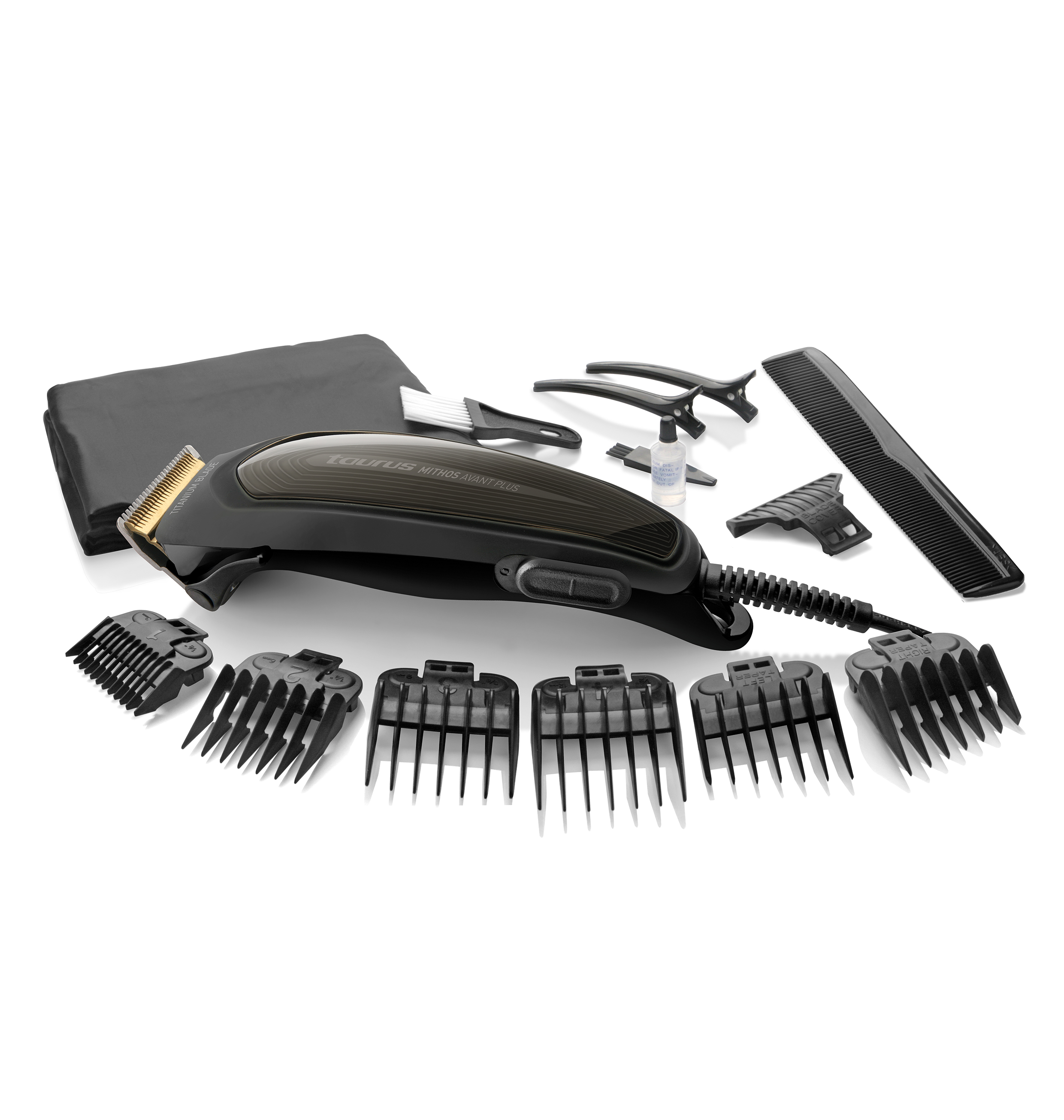 Taurus Hair Clipper 16 Piece Set Black 6W “Mithos Avant Plus”