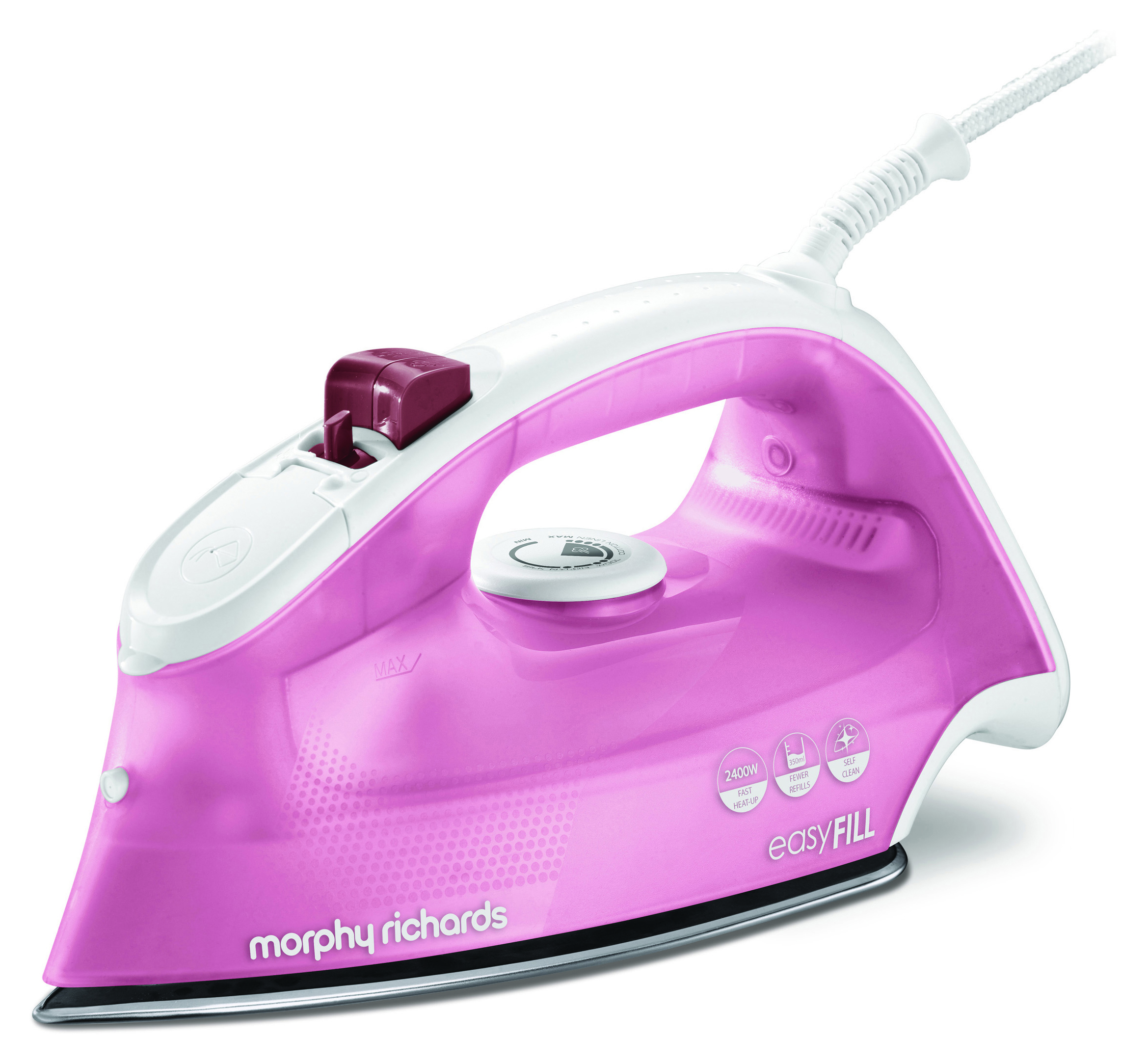 Morphy Richards Iron Steam / Dry / Spray Stainless Steel Pink 350ml 2400W “Easy Fill”