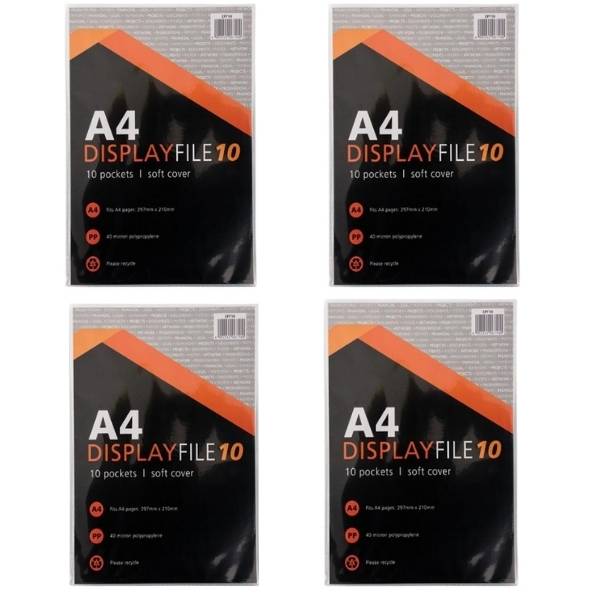 SourceDirect – A4 Display File / Flip File (10 Sleeves) – Pack of 4