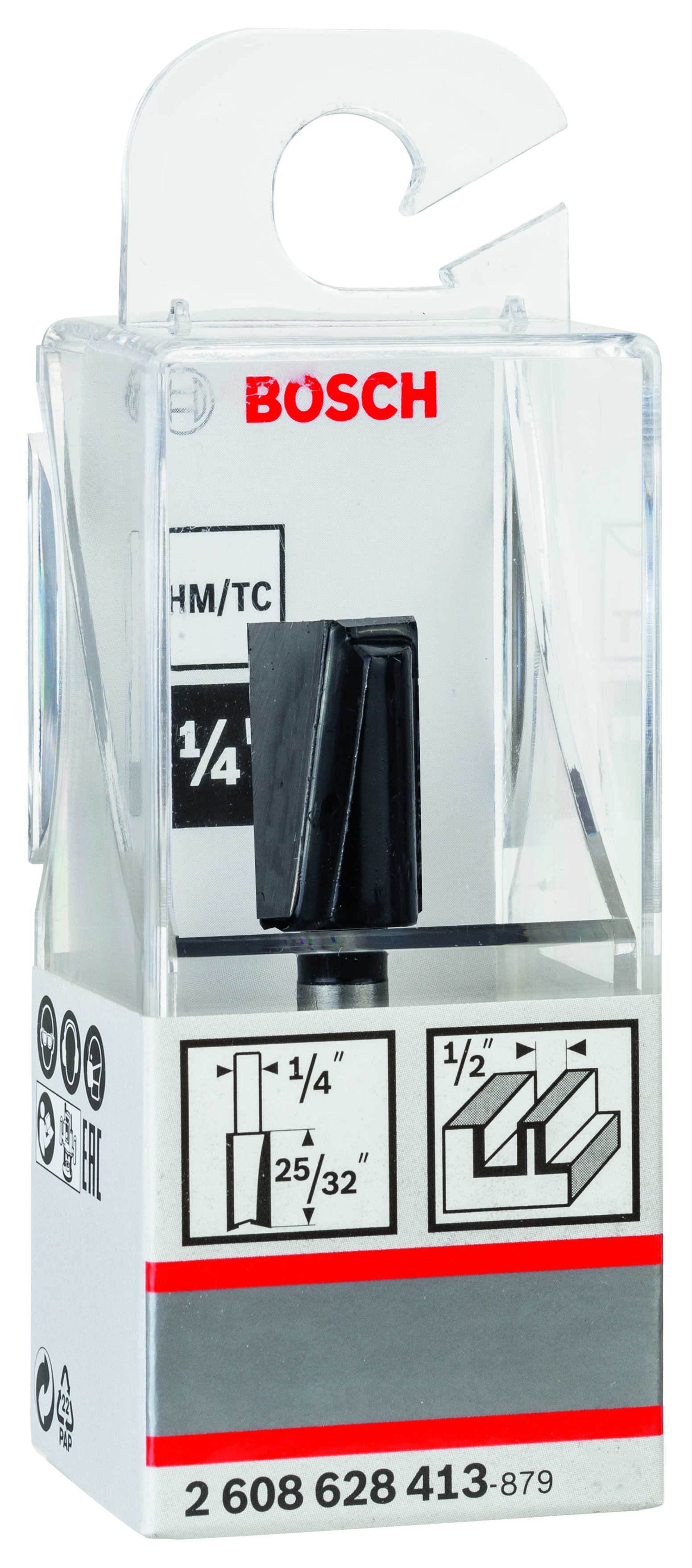 Straight bit, 1/4″, D1 12.7 mm, L 19.5 mm, G 51 mm 1/4″, D1 12,7 mm, L 19,5 mm, G 51 mm