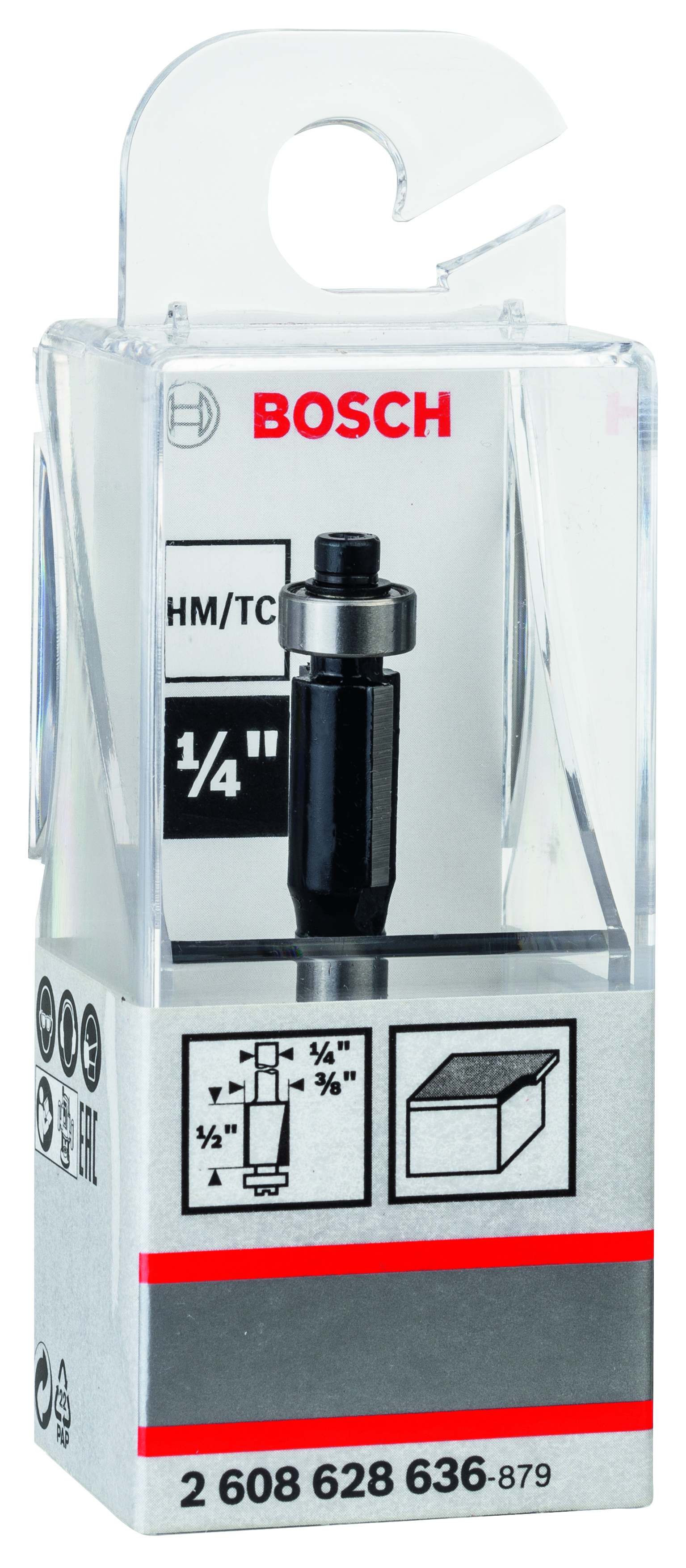 Laminate trim bit, 1/4″, D1 9.5 mm, L 13.7 mm, G 56 mm 1/4″, D1 9,5 mm, L 13,7 mm, G 56 mm