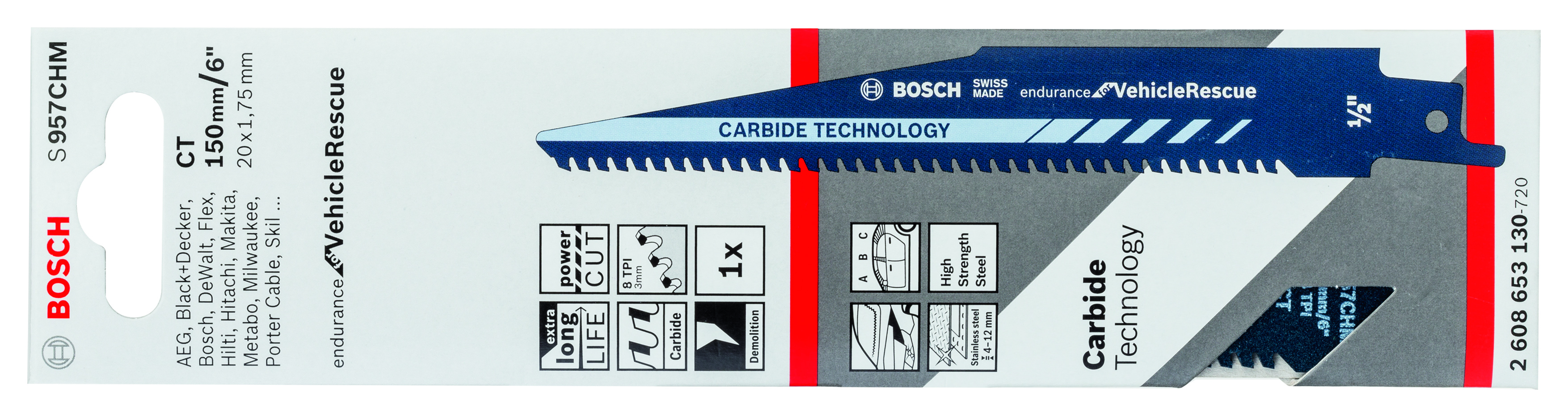 Reciprocating saw blade S 957 CHM endurance for Vehicle Rescue