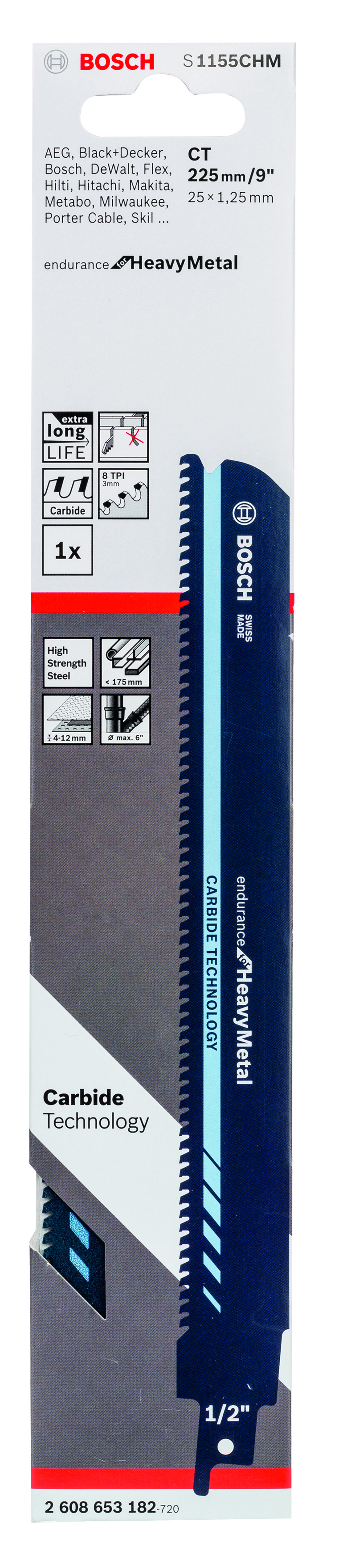 Reciprocating saw blade S 1155 CHM endurance for HeavyMetal