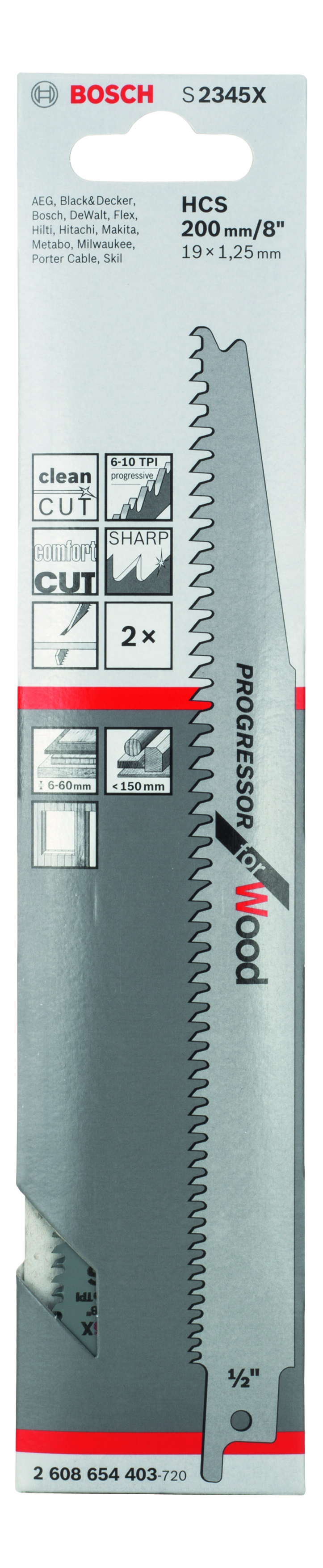 Reciprocating saw blade S 2345 X Progressor for Wood