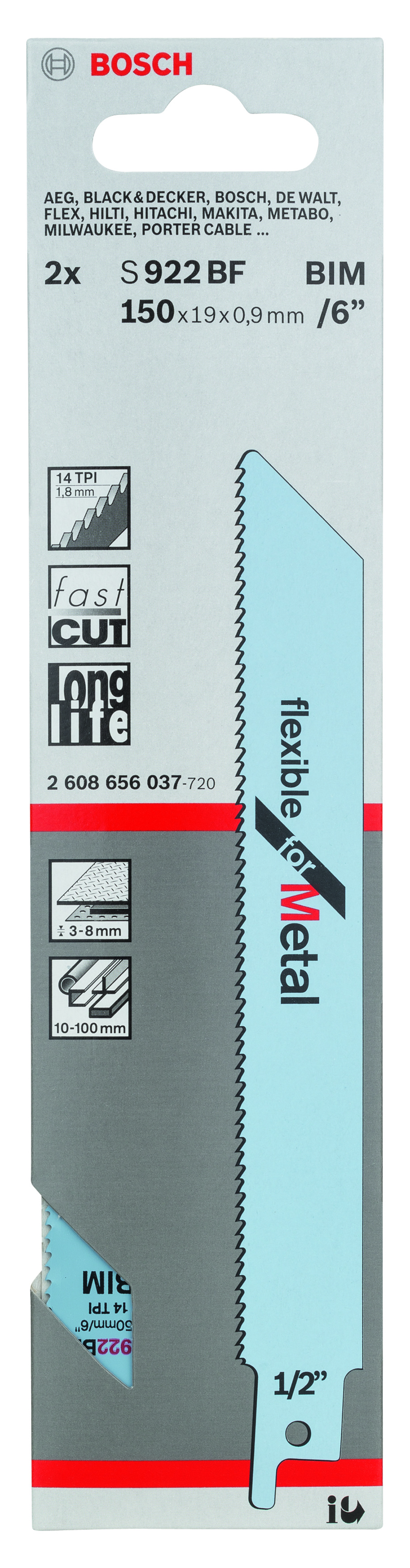 Reciprocating saw blade S 922 BF Flexible for Metal