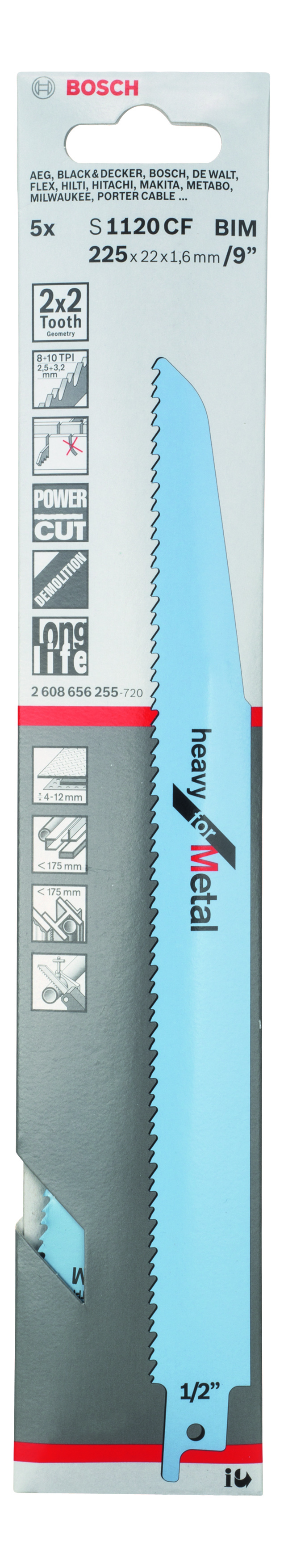 Reciprocating saw blade S 1120 CF Heavy for Metal