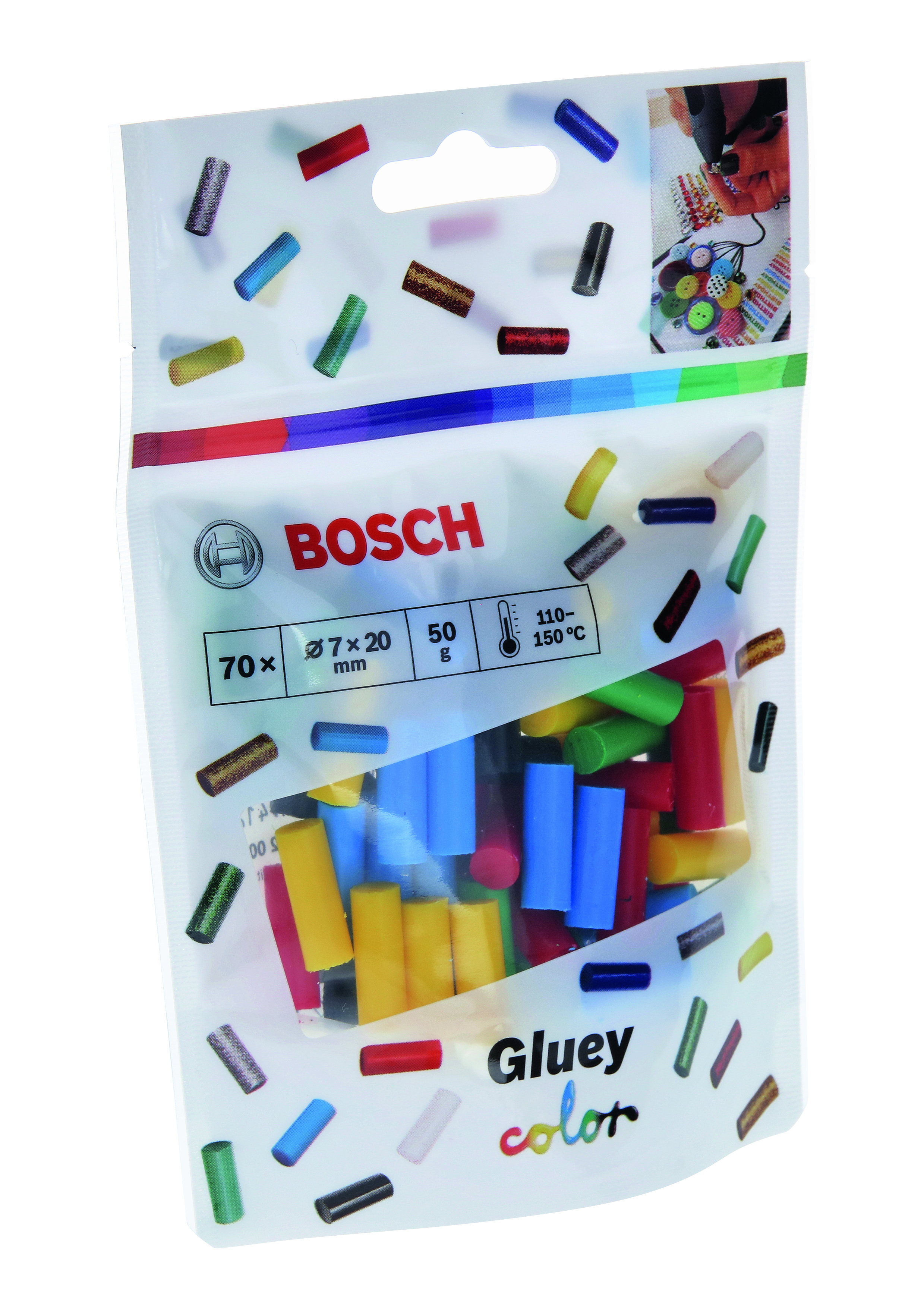 Gluey Sticks, Colour Mix 5 x 14 Sticks (5 different colours)