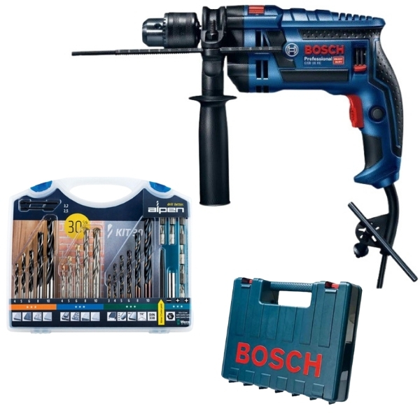Bosch – Impact Drill GSB 16 RE and Alpen Drill and Screwdriver Set (30 Piece)