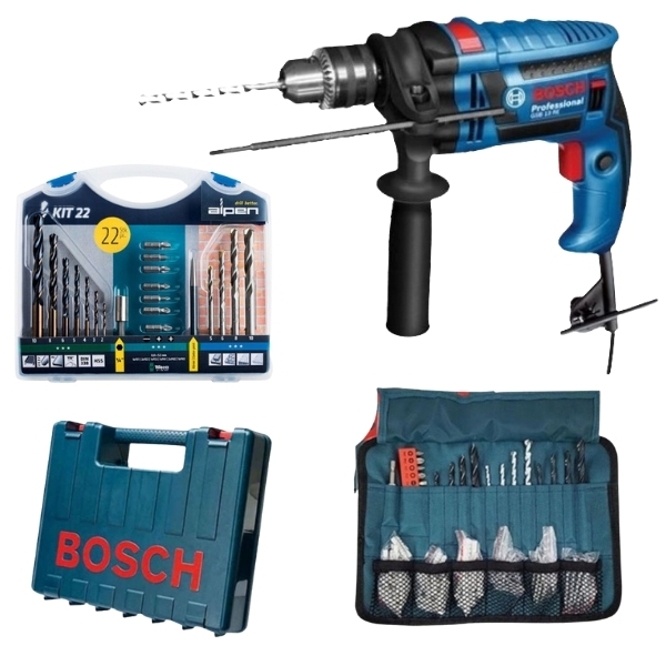 Bosch – Impact Drill GSB 13 RE and Alpen Drill & Screwdriver Bit Set (22 Piece)