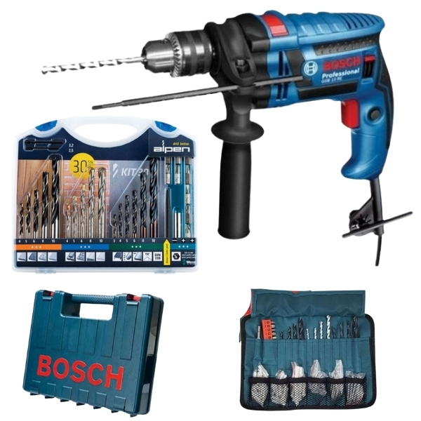 Bosch – Impact Drill GSB 13 RE and Alpen Drill and Screwdriver Set (30 Piece)